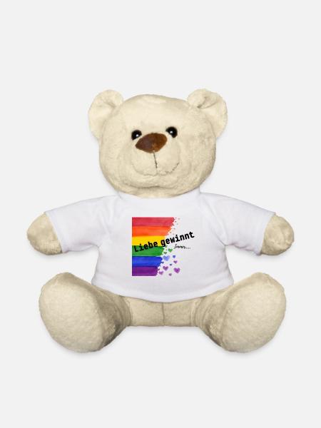 Liebe ist Liebe – Regenbogen Pride Design - Teddy - Weiß