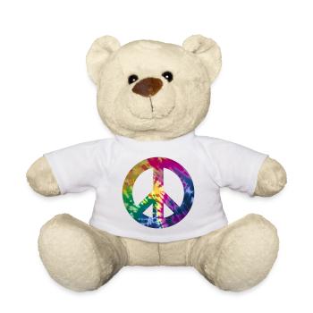 Groovy Tie Dye Peace Zeichen - Teddy - Weiß - Vorne