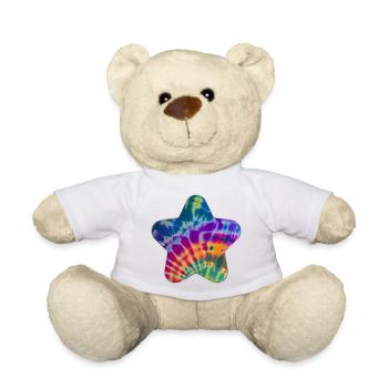 Groovy Tie Dye Star - Teddy Bear - white - Front
