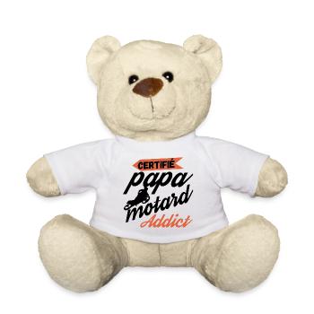 Certifié papa motard addict - Nounours - blanc - Devant