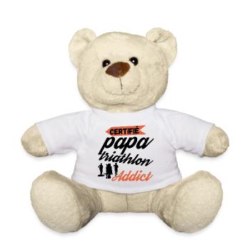 Certifié papa triathlon addict - Nounours - blanc - Devant
