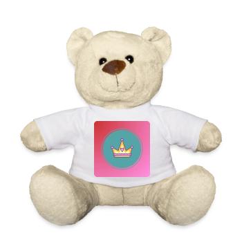 Pastel crown with heart - Teddy Bear - white - Front