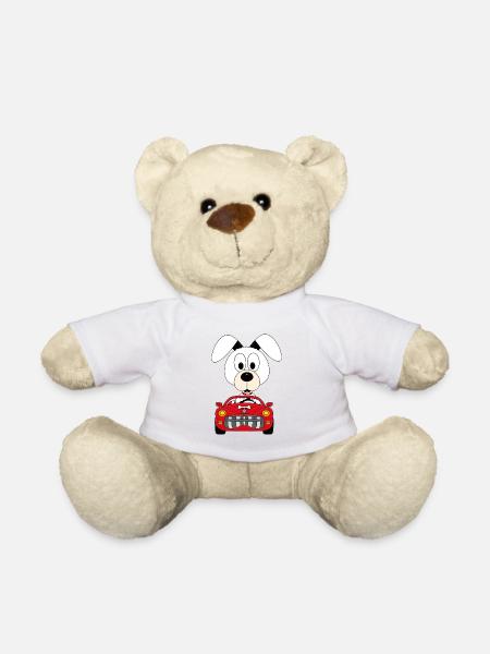 AUTO - HUND - TIER - KIND - BABY - AUTOFAHRER - Teddy - Weiß