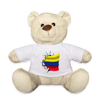 Drapeau de la Colombie - Colombie - Drapeau Broken Design - Nounours - blanc - Devant