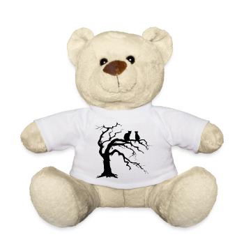 Arbre mort avec 2 silhouettes de chats - Nounours - blanc - Devant