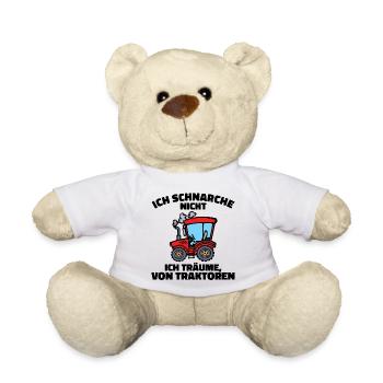 Traktor Statement Fahrzeug Ackerbau Biobauer - Teddy - Weiß - Vorne