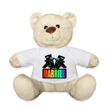 COUPLE LGBTQ MARIÉ - MARIAGE - MARIÉ GAY - Nounours - blanc - Devant