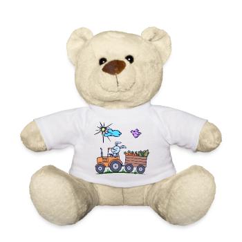 Tractor Farmer Field Vehicle Agricultural Machinery - Teddy Bear - white - Front