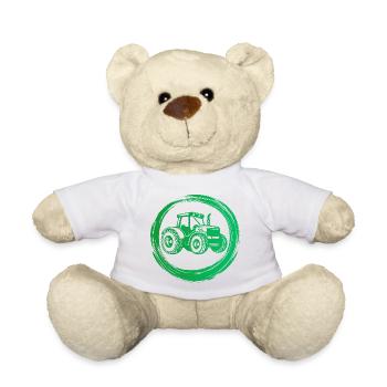 Traktor Fahrzeug Nutzfahrzeug Landleben Ackerbau - Teddy - Weiß - Vorne