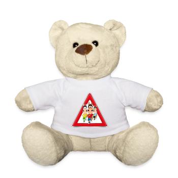 ACHTUNG - PFERDERENNEN - PFERDE - TIERISCH - Teddy - Weiß - Vorne