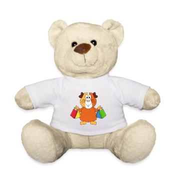 SHOPPING - MEERSCHWEINCHEN - EINKAUFEN - TIER - Teddy - Weiß - Vorne
