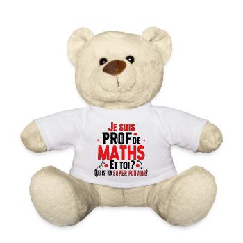 Prof Professeur Maths Métier Cadeau Collège Lycée - Nounours - blanc - Devant