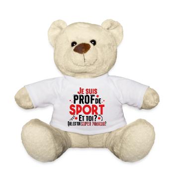 Prof de Sport Professeur Métier Cadeau Humour - Nounours - blanc - Devant