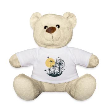 Beau pissenlit, motif de pissenlit - abstrait - Nounours - blanc - Devant