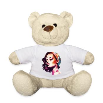 Vivid Artistic Woman Portrait - Teddy Bear - white - Front