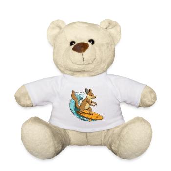 Kangaroo Surfer - Teddy Bear - white - Front