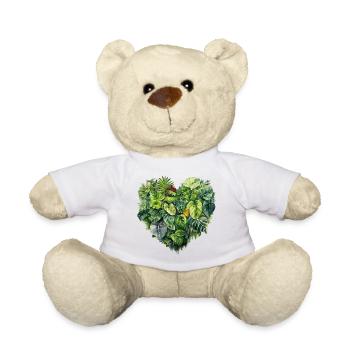Leaf Heart Tropical Forest - Teddy Bear - white - Front
