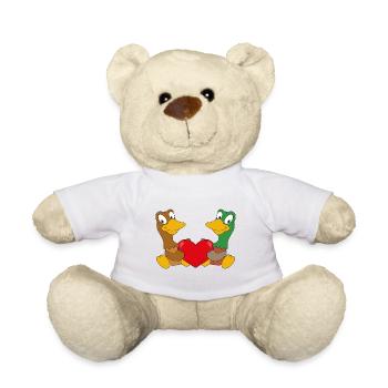 ENTEN - HERZ - LIEBE - TIERISCH - VERLIEBT - ENTE - Teddy - Weiß - Vorne