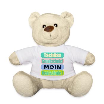 Tschüss Grundschule - Moin Realschule - Teddy - Weiß - Vorne