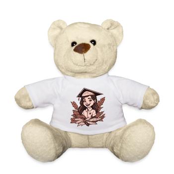Abitur, Abschluss, Schulabschluss - Teddy - Weiß - Vorne