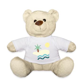 Sonnenstrand Paradies Minimalistische Illustration - Teddy - Weiß - Vorne