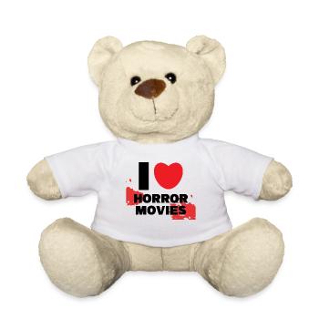 Cinema Theatre I Love Movies Streaming Heart - Teddy Bear - white - Front