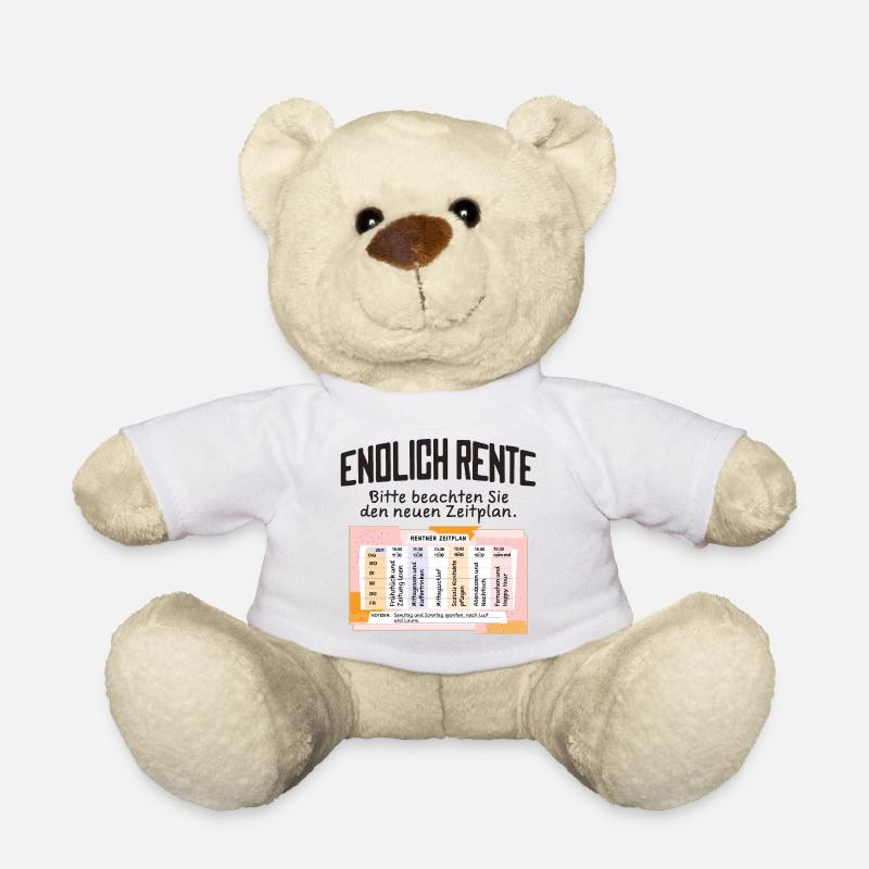 Rentner Zeitplan Tagesablauf, Endlich Rente - Teddy - Weiß