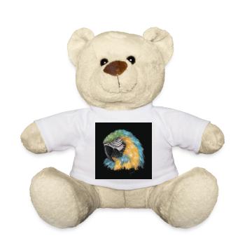 Farbiger Papagei mit aquarellartigem Stil - Teddy - Weiß - Vorne