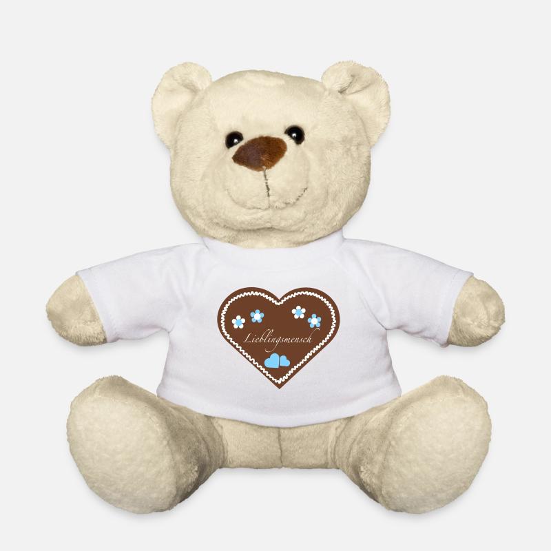 "Jahrmarkt-Liebe" Lieblingsmensch hellblau - Teddy - Weiß