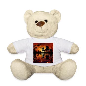 Wunderbare Fee mit Einhorn im Sunet. - Teddy - Weiß - Vorne