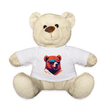 Bold and Bearish: Retro Bear T-Shirt - Teddy Bear - white - Front