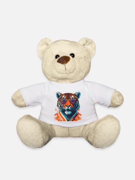 Féroce et intrépide: T-shirt Retro Tiger - Nounours - blanc