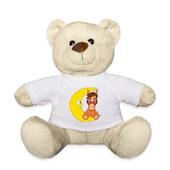 MOND - PFERD - PONY - TIER - KINDER - BABYS - Teddy - Weiß - Vorne