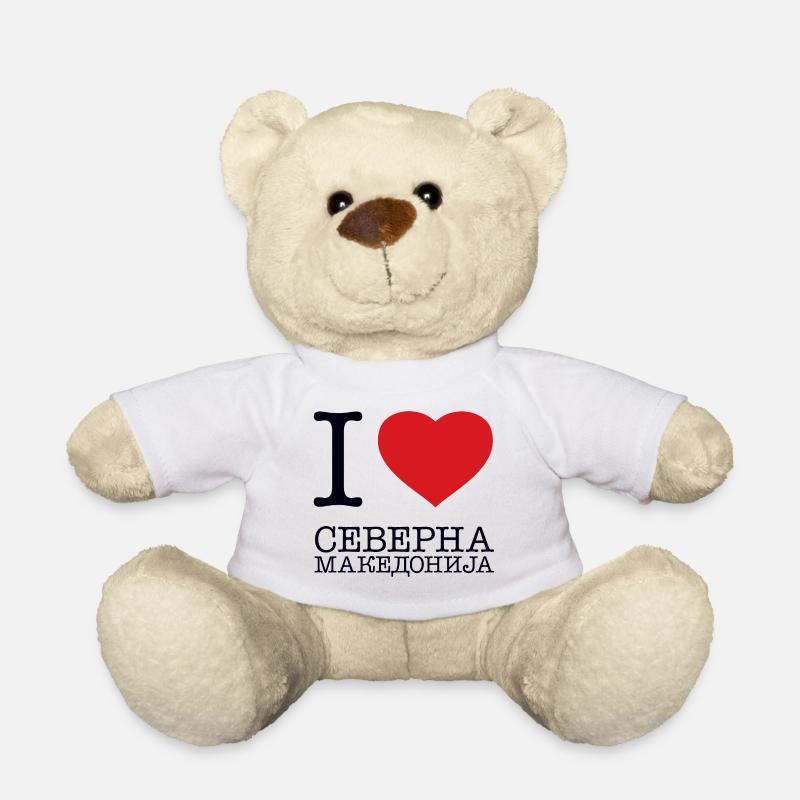I LOVE NORTH MACEDONIA Nordmazedonien - Teddy - Weiß