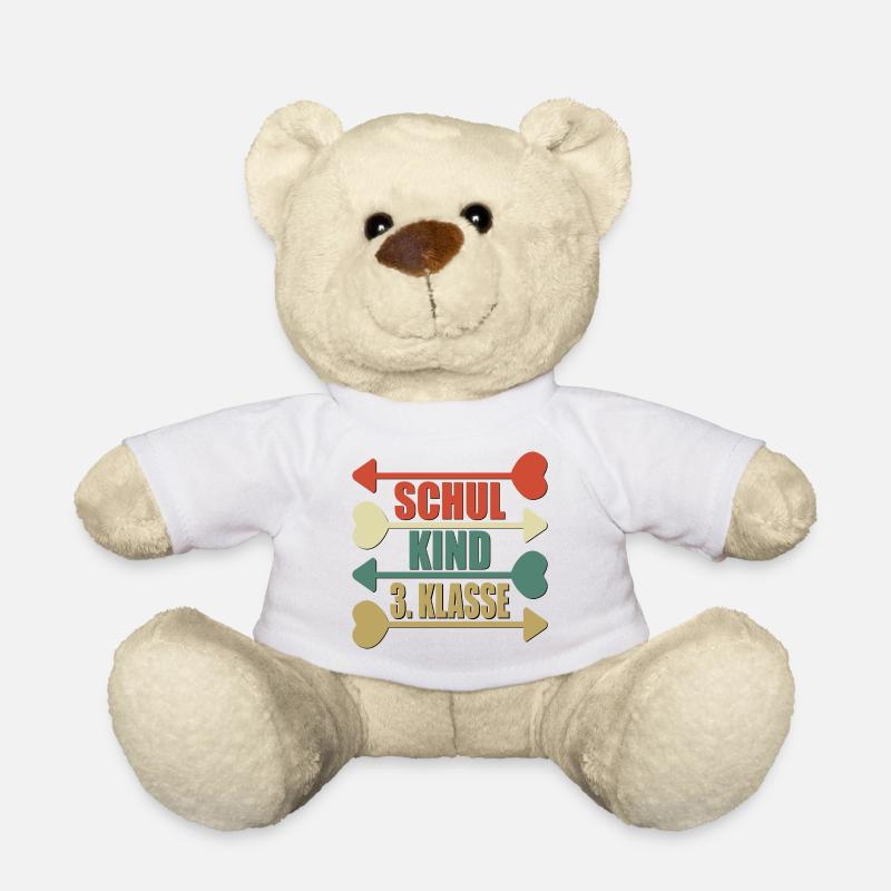 3. Klasse Grundschule RETRO SCHULKIND - Teddy - Weiß