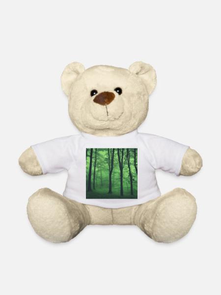 Mystical green forest - Teddy Bear - white