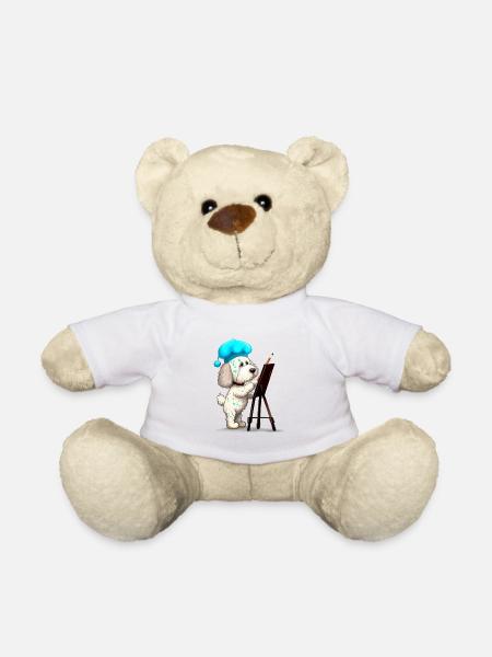 Arty Dog - Teddy Bear - white