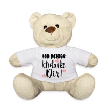 Dankeschön Von Herzen - Danke sagen Sprüche - Teddy - Weiß - Vorne