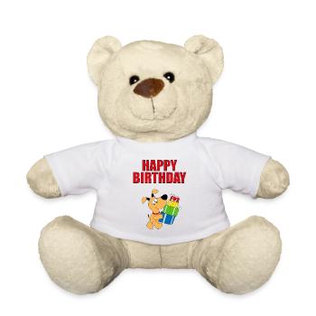 HUND - DOG - GEBURTSTAG - HAPPY BIRTHDAY - Teddy - Weiß - Vorne