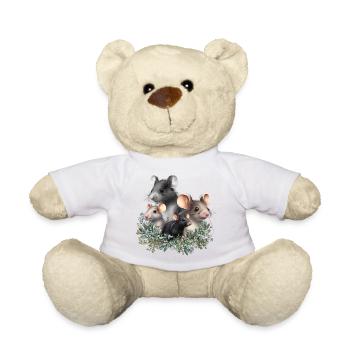 Waldmäuse im Blätterkranz - Teddy - Weiß - Vorne