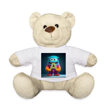 Buntes Monster mit einem - Teddy - Weiß - Vorne