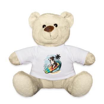 Surfs Up Doggy - Teddy Bear - white - Front