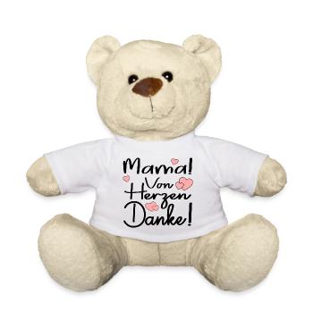 MAMA VON HERZEN DANKE SAGEN SPRÜCHE - DANKBARKEIT - Teddy - Weiß - Vorne