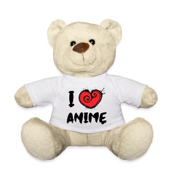 I Love Anime Statement Heart Manga Animation - Teddy Bear - white - Front