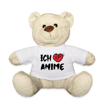 Manga Herz Statement Ich Liebe Anime Japan - Teddy - Weiß - Vorne