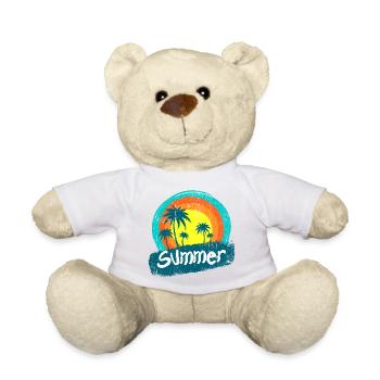 Sunset Palms Neon Summer - Teddy Bear - white - Front
