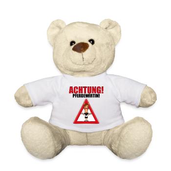 ACHTUNG! PFERDEWIRTIN! - PFERD - KELLNERIN - Teddy - Weiß - Vorne
