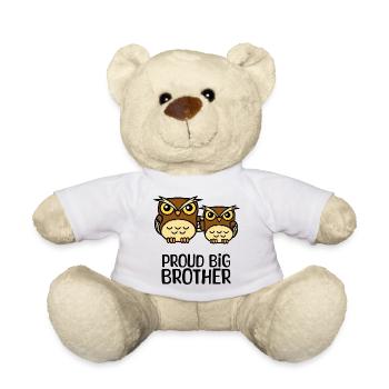 Hibou fier Big Brother Déclaration Brother Heart - Nounours - blanc - Devant