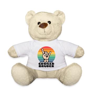 Stolzer Großer Bruder Statement Bruderherz - Teddy - Weiß - Vorne