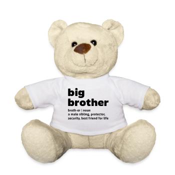 Frère et sœur Amour Big Brother Déclaration Bro - Nounours - blanc - Devant